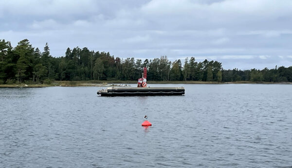 Flytande septictank.