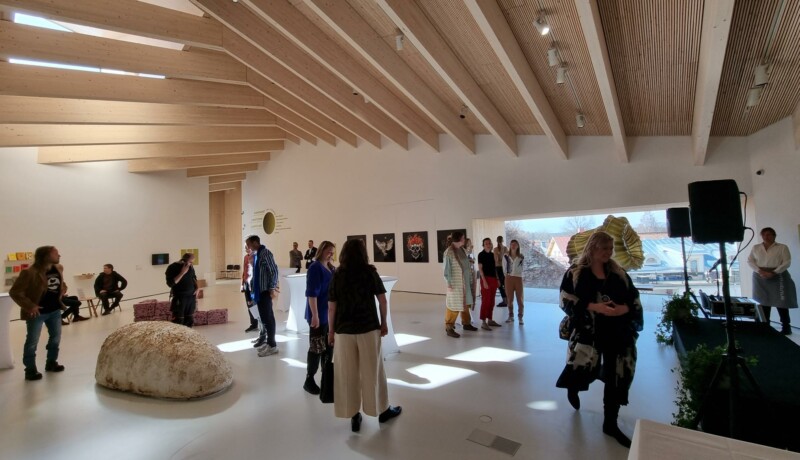 Besökare på vernissage på museum.