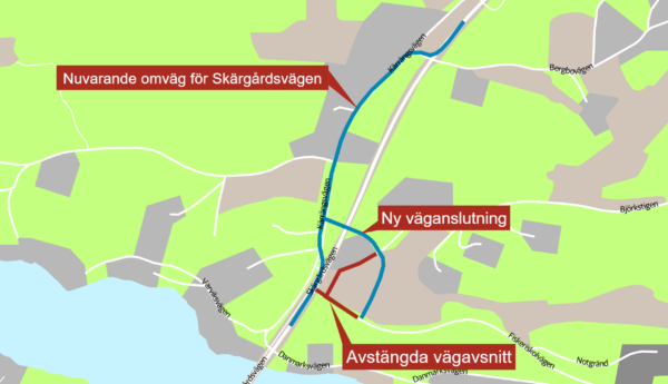 en karta över tillfälliga trafikarrangemang