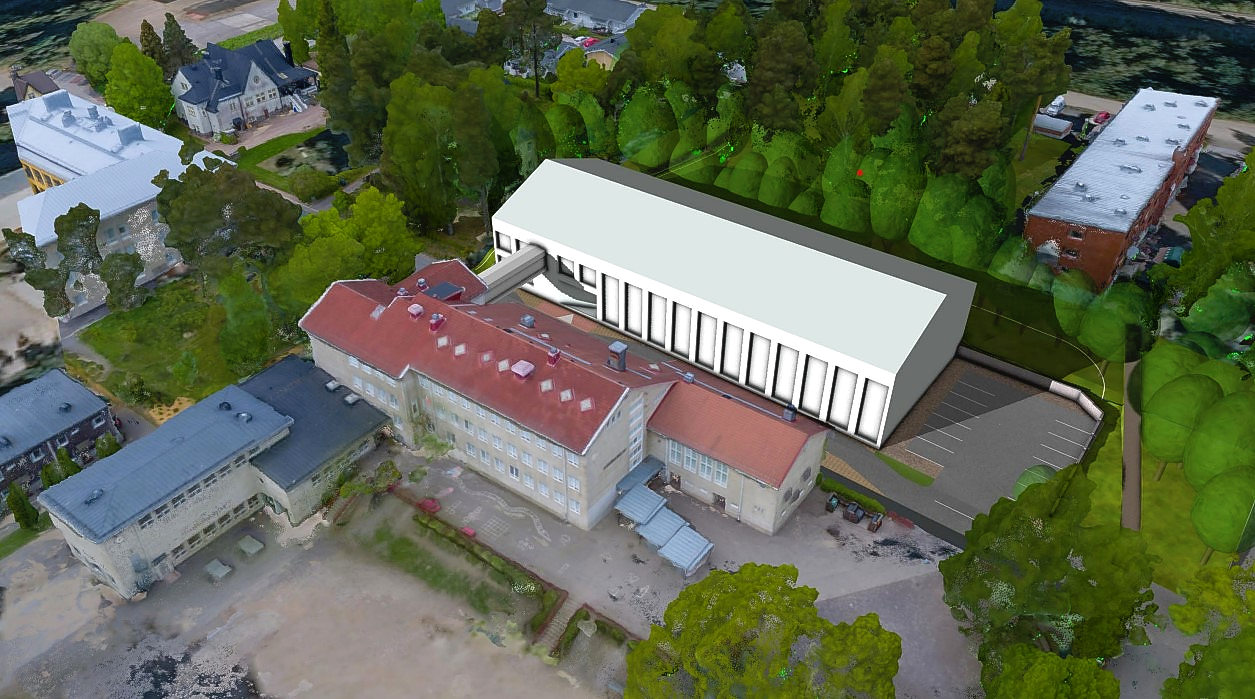 Illustrationsbild av tillbyggnad till skola.