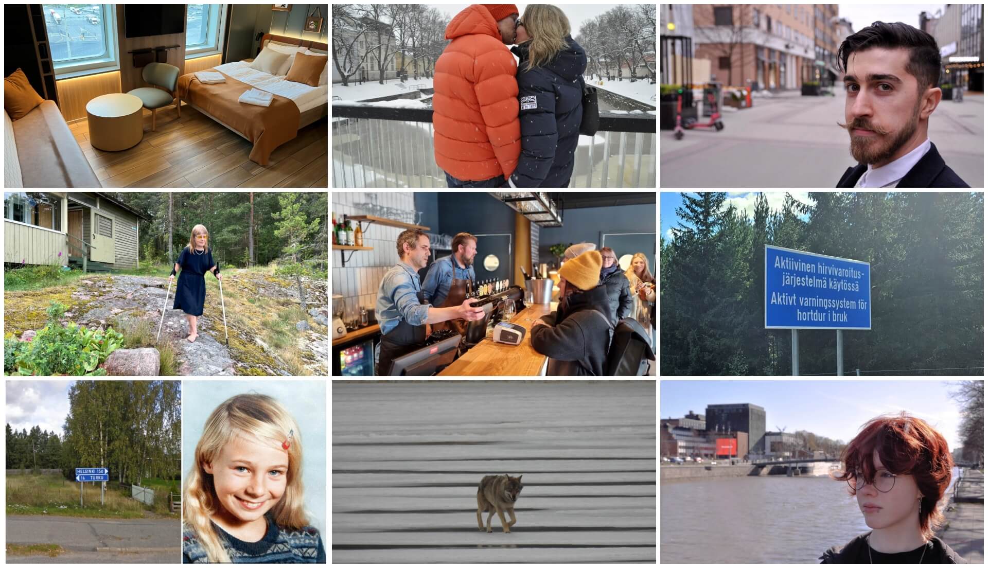 Ett kollage av bilder på människor och platser.