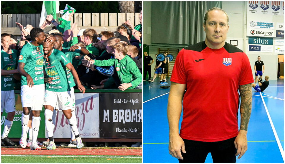 Kollage med fotbollsspelare och handbollstränare.