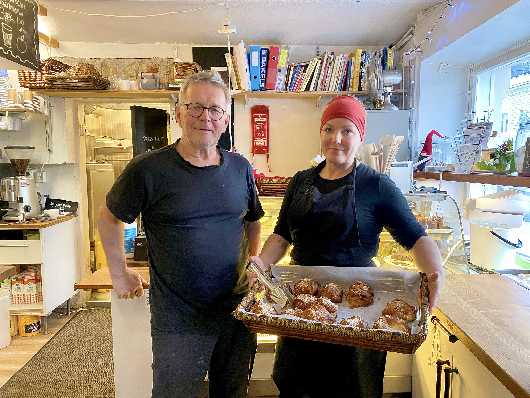 Ralf Degerth och Sofia Degerth i Fabbes Café.