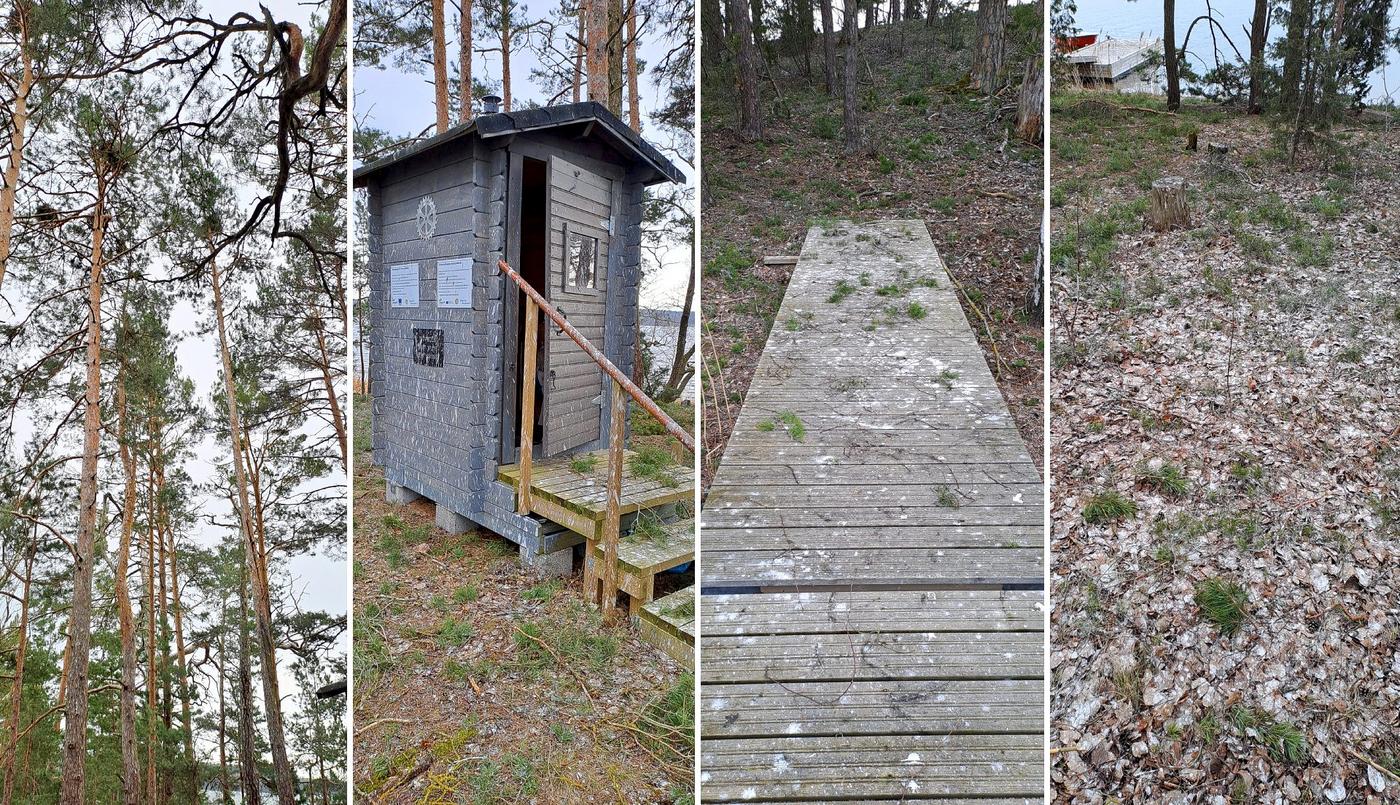 ett bildkollage över skarvbon, byggnader och bryggor med skarvspillning