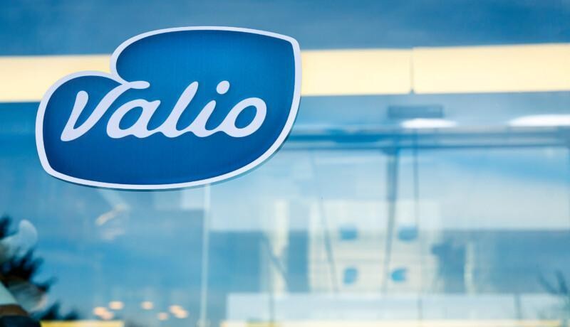 Blå logotyp med texten Valio