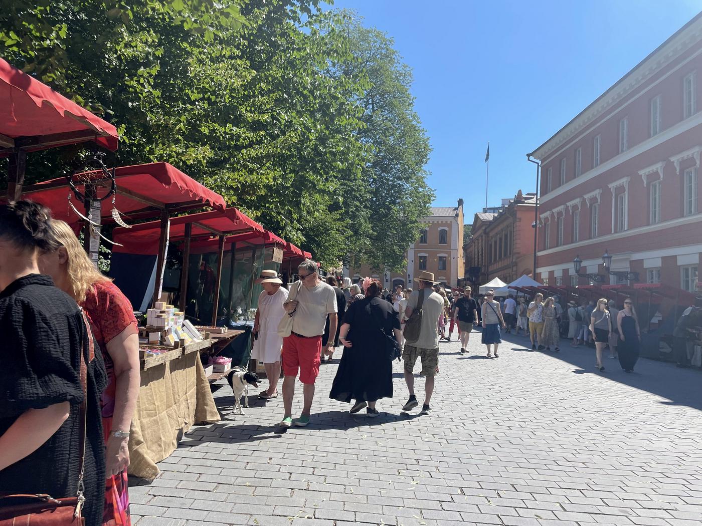 Bild från Gamla stortorget under medeltidsmarknaden.