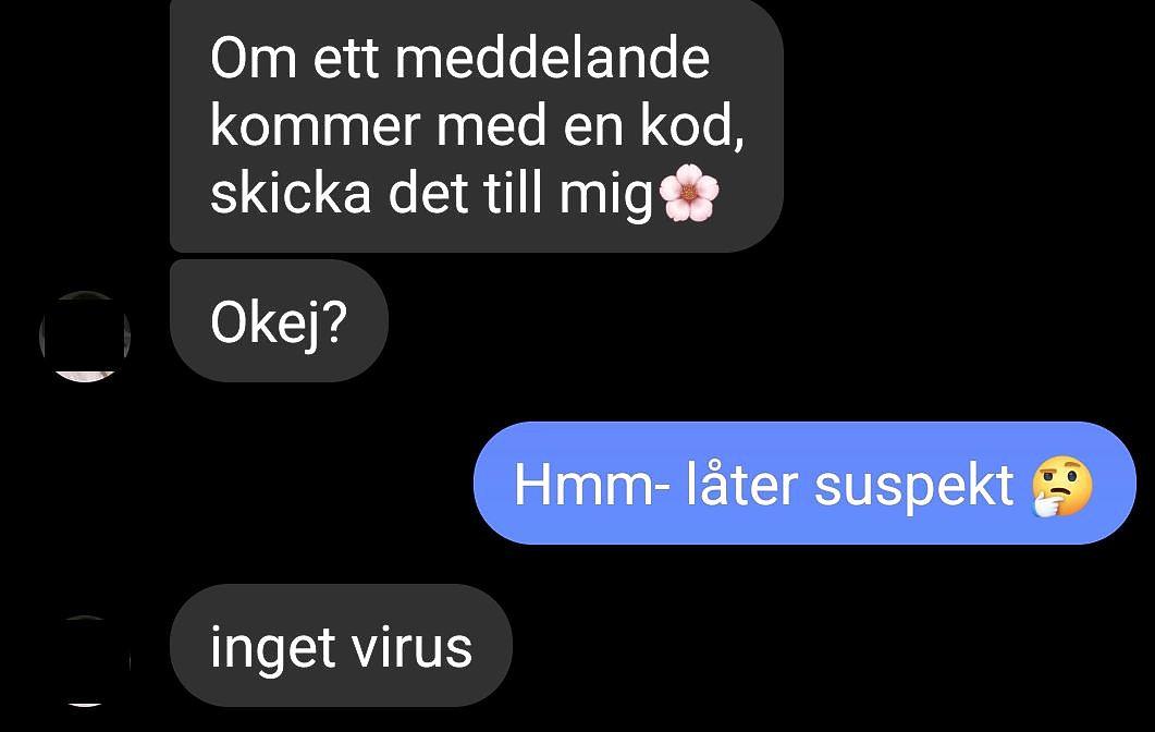 skärmdump av en Messengerkonversation