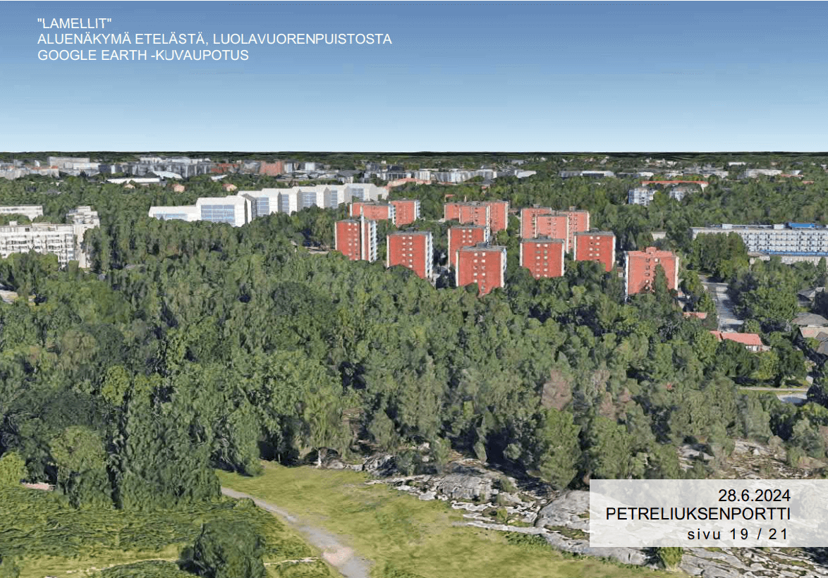 Visionsbild av höghus i ett lummigt bostadsområde